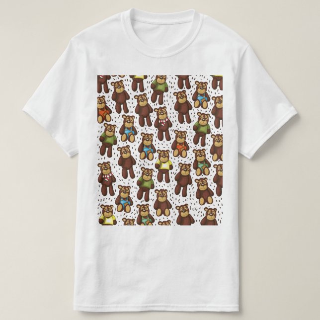 Camiseta patrón de osito de peluche (Diseño del anverso)