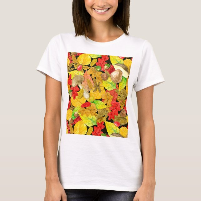 Camiseta Patrón de otoño acuático (Anverso)