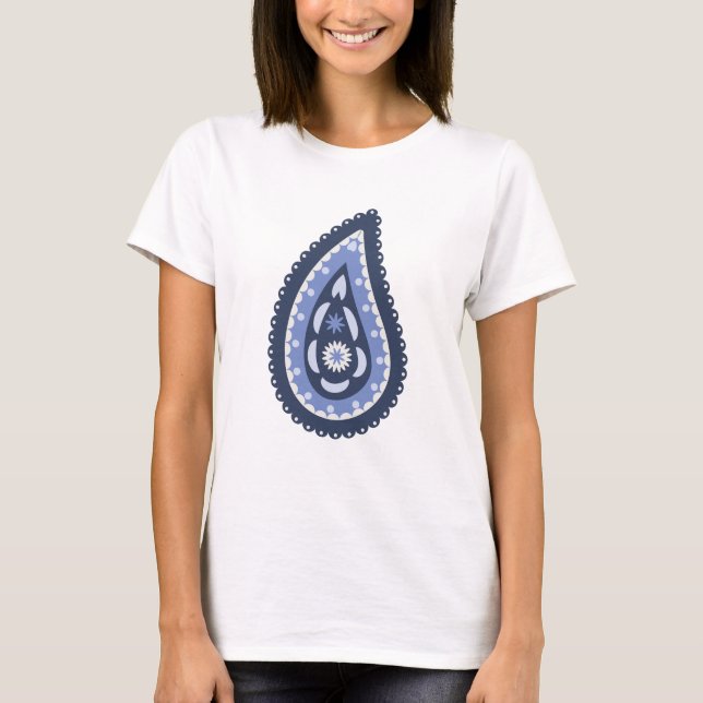 Camiseta Patrón de Paisley Azul (Anverso)