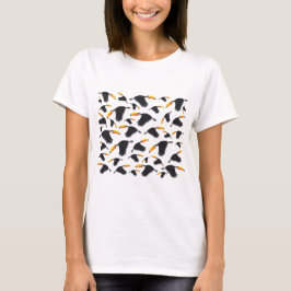 Camiseta Patrón de pájaro tropical tóxico colorido
