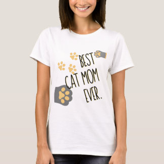 Camiseta Patrón de pájaros amarillos mejor mamá del gato