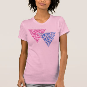 CAMISETA PATRÓN DE PALABRAS DEL TRIÁNGULO BISEXUAL