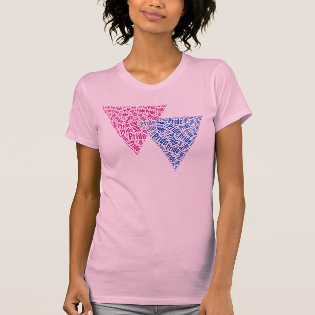 CAMISETA PATRÓN DE PALABRAS DEL TRIÁNGULO BISEXUAL (Anverso)
