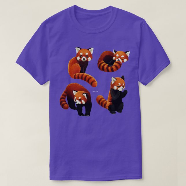 Camiseta Patrón de Pandas Rojos (Diseño del anverso)