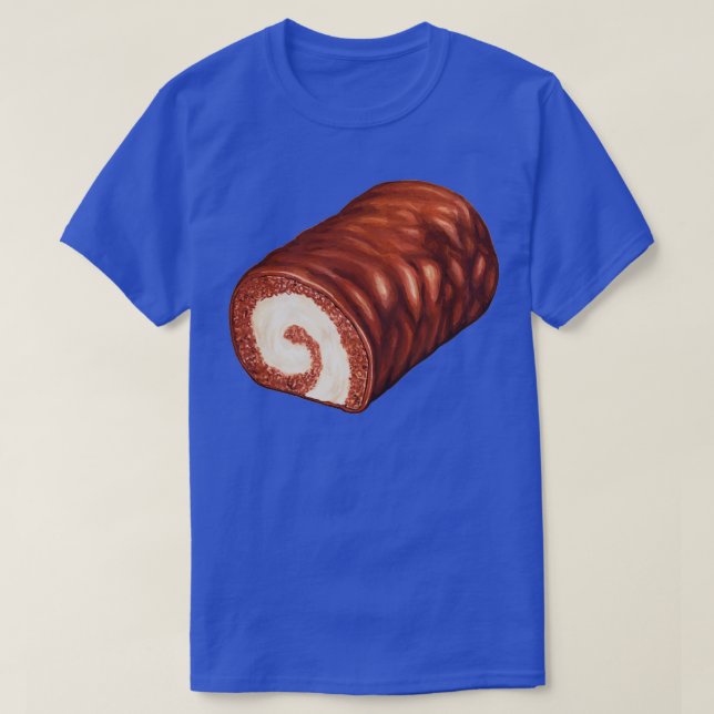 Camiseta Patrón de pastel de rollo suizo de chocolate (Diseño del anverso)