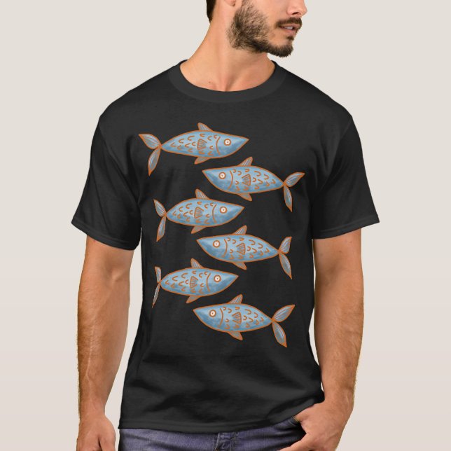 Camiseta patrón de peces (Anverso)