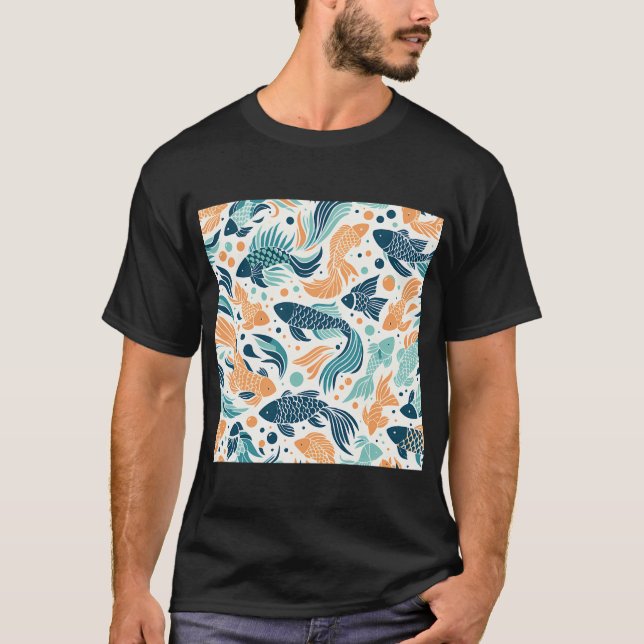 Camiseta Patrón de peces (Anverso)
