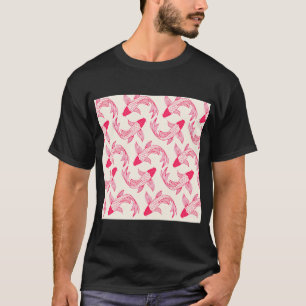 Camiseta Patrón de peces Koi rojos (falsos)