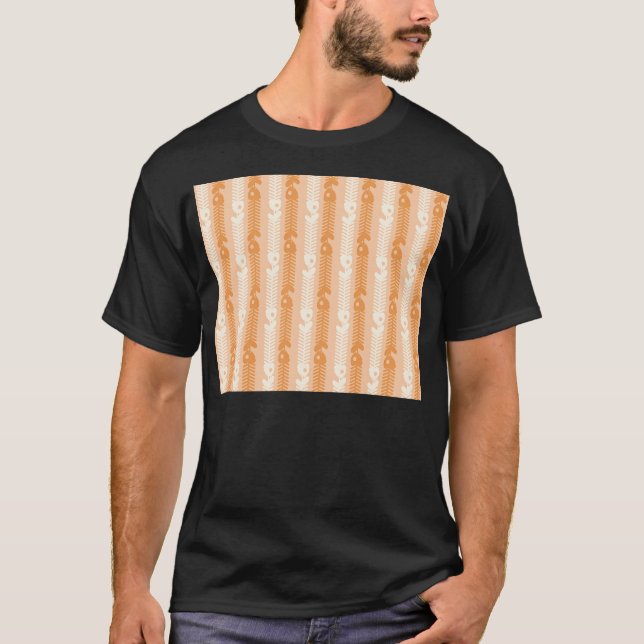 Camiseta Patrón de peces rosa salmón. (Anverso)