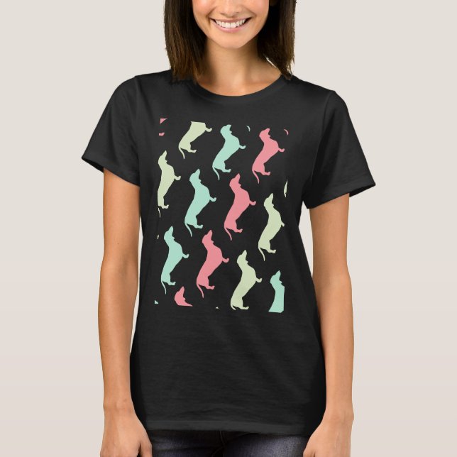 Camiseta Patrón de perro del Pastel Dachshund (Anverso)