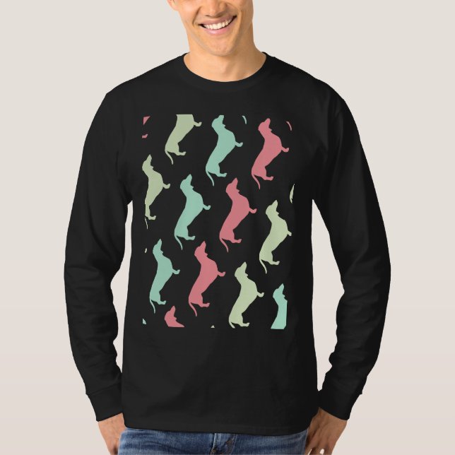 Camiseta Patrón de perro del Pastel Dachshund (Anverso)