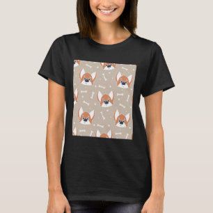 Camiseta Patrón de Perro Inu de Akita Cute