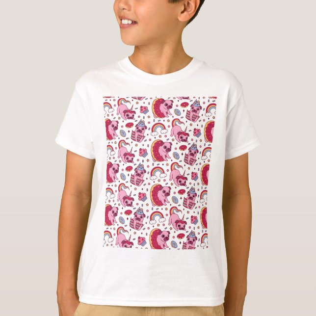 Camiseta Patrón de perro lindo para amantes de los perros (Anverso)