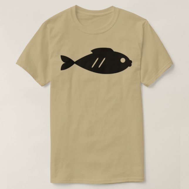 Camiseta patrón de pescado negro y blanco (Diseño del anverso)