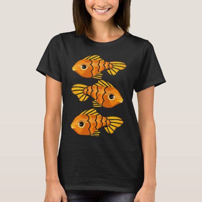 Camiseta Patrón de pez dorado afortunado (Anverso)