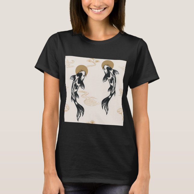 Camiseta Patrón de pez koi japonés (Anverso)