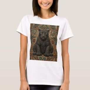 Camiseta Patrón de piedra tribal Pantera Negra Azteca
