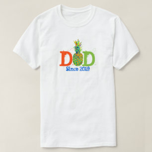 Camiseta Patrón de piña personalizado de nuevo papá