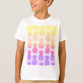 Camiseta Patrón de piñas de verano con arcoiris tópico