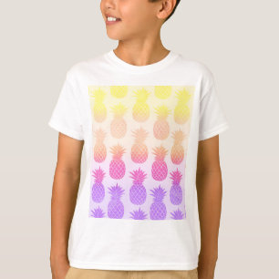 Camiseta Patrón de piñas de verano con arcoiris tópico