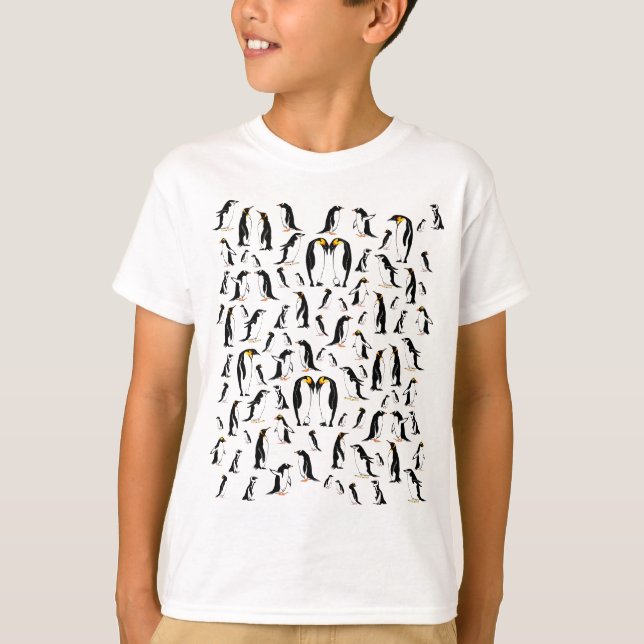 Camiseta Patrón de pingüino blanco y negro (Anverso)