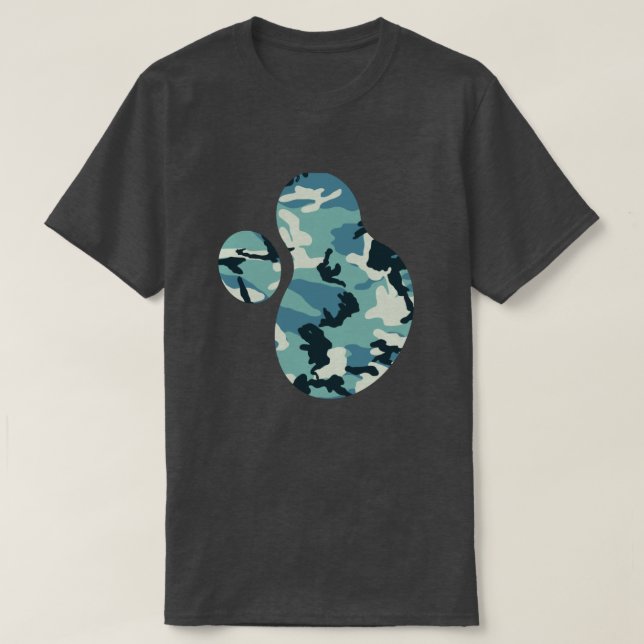 Camiseta Patrón de pintura del patrón de camo de invierno v (Diseño del anverso)