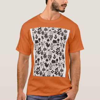 Camiseta Patrón de planta Bauhaus Brown