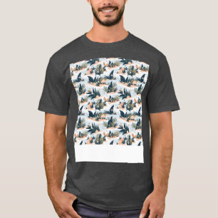 Camiseta Patrón de playa sin soldadura Palm Tree Waves Coas