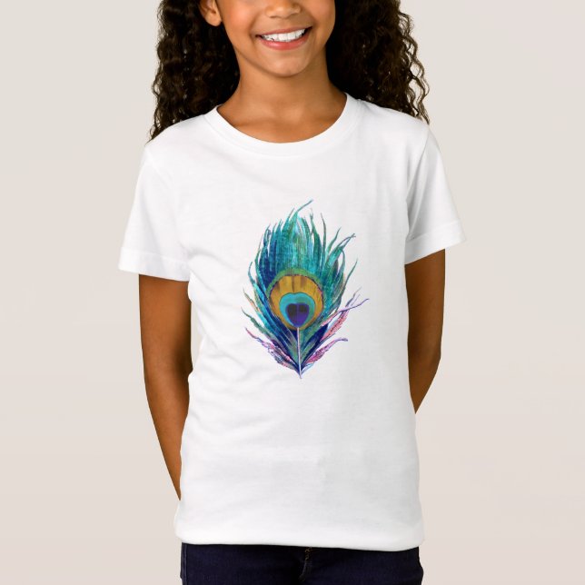 Camiseta Patrón de plumas de pavo real (Anverso)