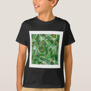 Camiseta Patrón de plumas de pavo real