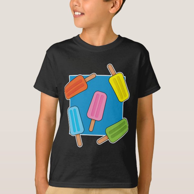 Camiseta Patrón de Popsicles Coloridos (Anverso)