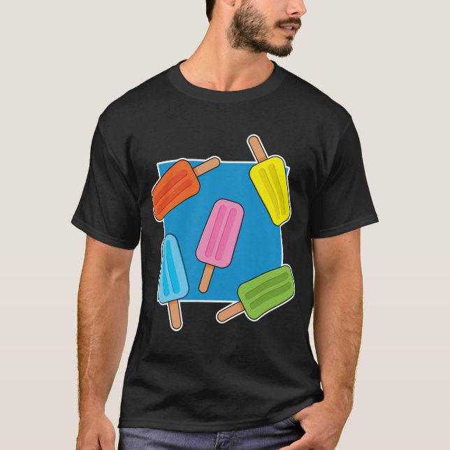 Camiseta Patrón de Popsicles Coloridos (Anverso)