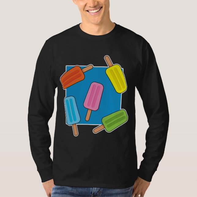 Camiseta Patrón de Popsicles Coloridos (Anverso)