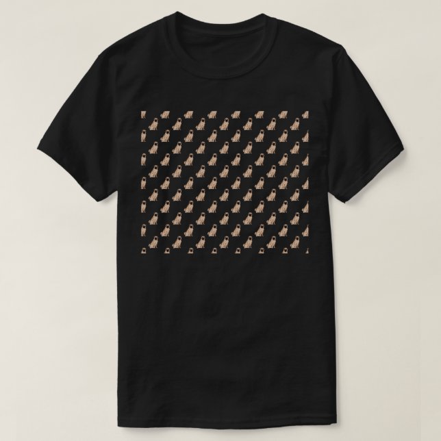 Camiseta Patrón de pug (Diseño del anverso)