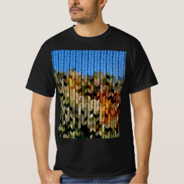 Camiseta Patrón de punto de colores de tierra y cielo