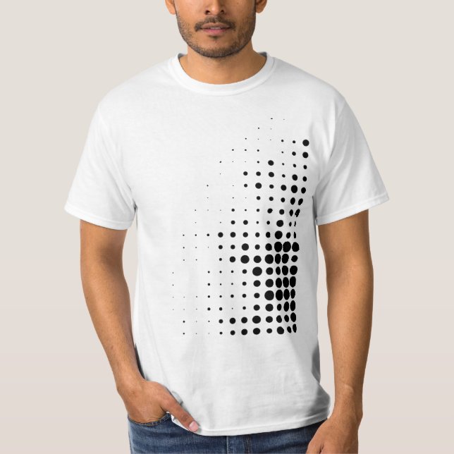 Camiseta Patrón de puntos de medio tono abstracto moderno y (Anverso)