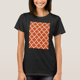 Camiseta Patrón De Quatrefoil En Esbozo Blanco En Orán Quem