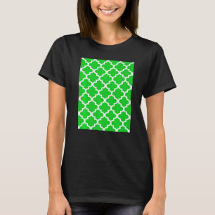 Camiseta Patrón De Quatrefoil En Esbozo Blanco En Verano