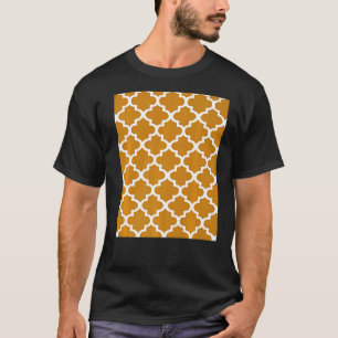 Camiseta Patrón De Quatrefoil En Esbozo Blanco Sobre Aselo