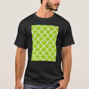 Camiseta Patrón De Quatrefoil En Esbozo Blanco Sobre El Ver