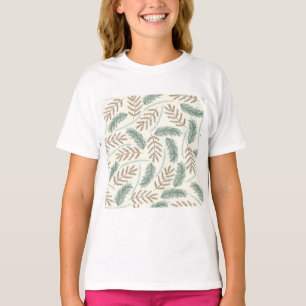 Camiseta Patrón de ramas perennes de pino y cedro