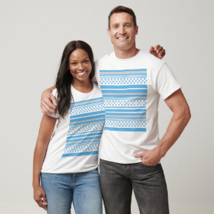 Camiseta Patrón de rayas azul cielo con estrellas