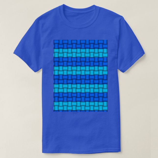 Camiseta Patrón De Rayas Azules Azul Y Aqua (Diseño del anverso)