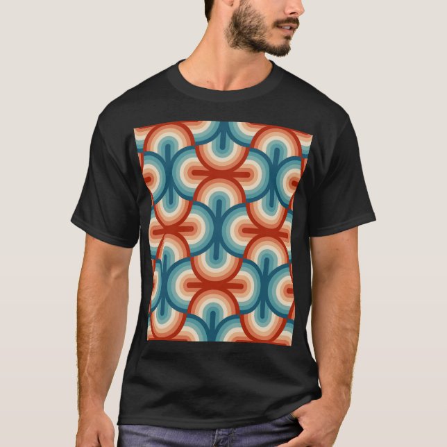 Camiseta Patrón de rayas de arco iris de verano retro (Anverso)