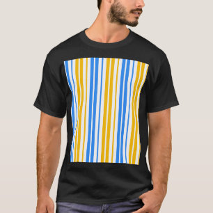 Camiseta Patrón de rayas verticales azules y amarillas