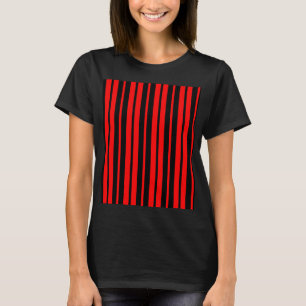 Camiseta Patrón de rayas verticales rojas y negras