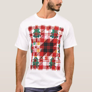 Camiseta Patrón de regalos de árbol de Navidad kawaii