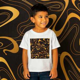 Camiseta Patrón de remolino abstracto dorado