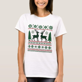 Camiseta Patrón de renos nórdicos festivo Christma de las m