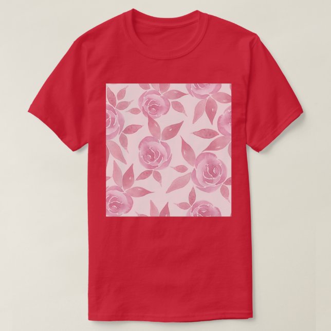 Camiseta Patrón de Rosas de Victoria Rosa (Diseño del anverso)